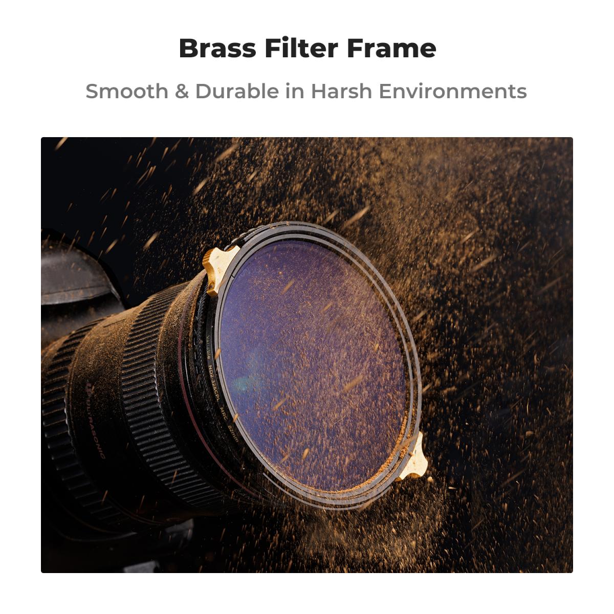 Pirinç Filtre Halkasında 52 mm CPL ve ND 2-32 Lens Filtresi, 36 katmanlı Kaplamalı Ultra-ince Yüksek Çözünürlüklü Optik Cam, Su Geçirmez ve Çizilmez, Yansıma Önleyici, Nano-X Pro Serisi