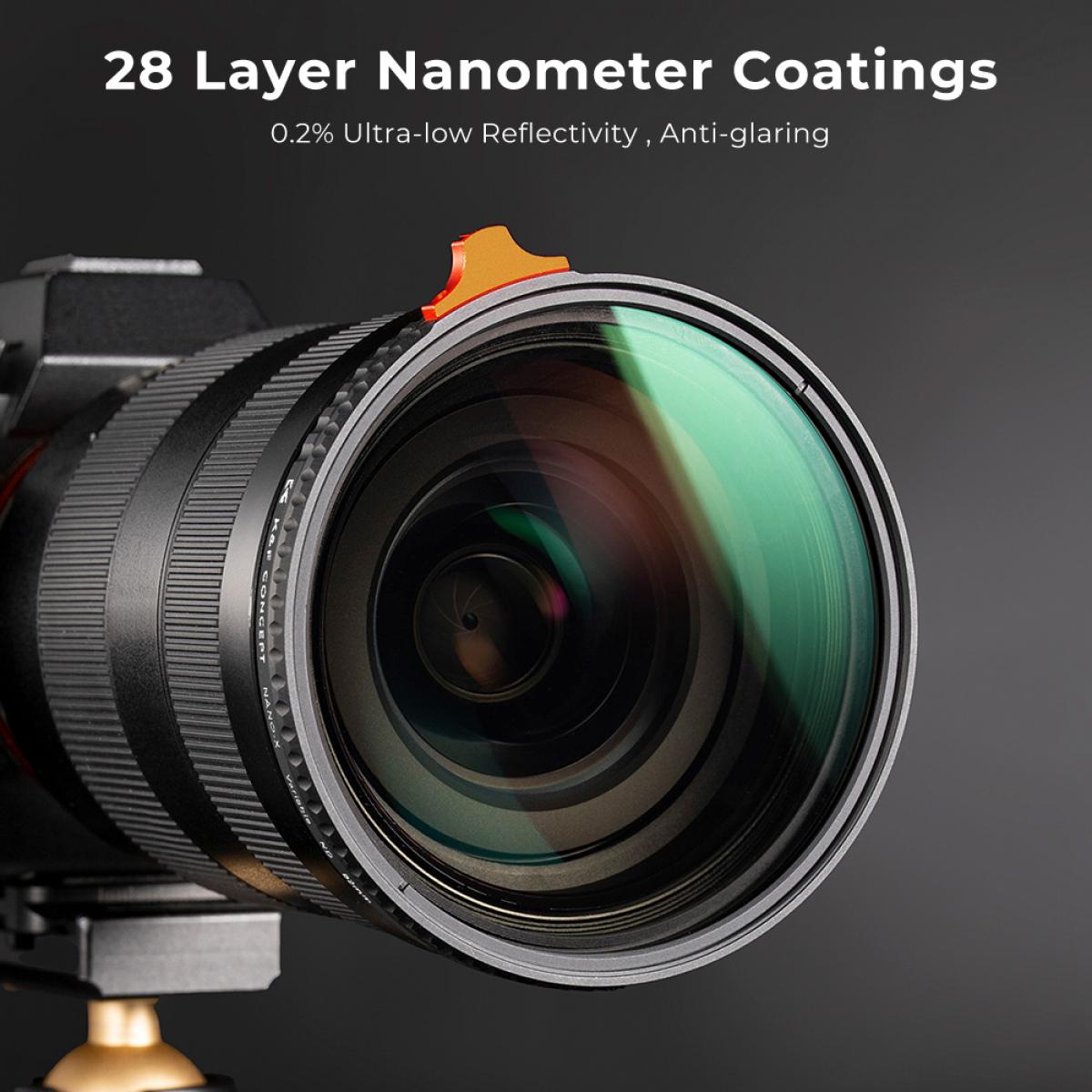 Variabler ND Filter 77mm ND3-ND1000 (1.5-10 Blendenstufen) Graufilter Nano-X-Serie