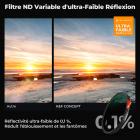 Filtre d'objectif ND variable 82 mm, True Color et ultra-faible réflexion, ND2-32 (1 à 5 arrêts), filtre HD à densité neutre réglable avec 28 revêtements multicouches pour objectifs d'appareil photo - Série Nano-X