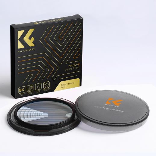 K&F Concept 77mm Filter Blue Streak Filtre Effet Anamorphique