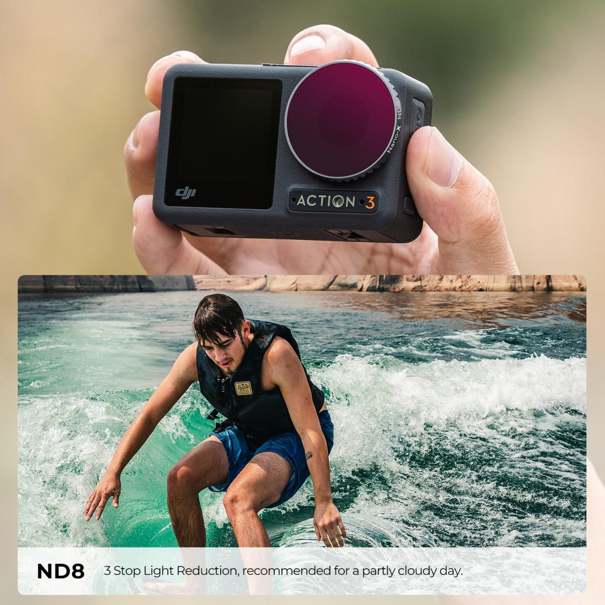 DJI Osmo Action 3 ND8 Filter with Single-sided Anti-reflection Green Film