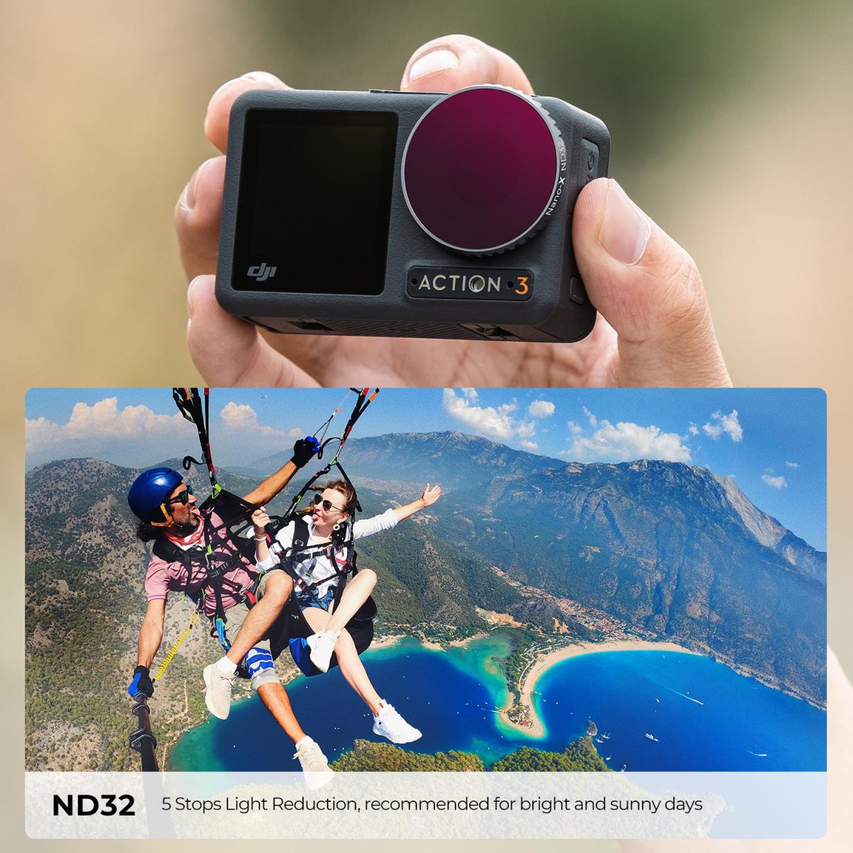 DJI Osmo Action 3 ND32 Filter with Single-sided Anti-reflection Green Film
