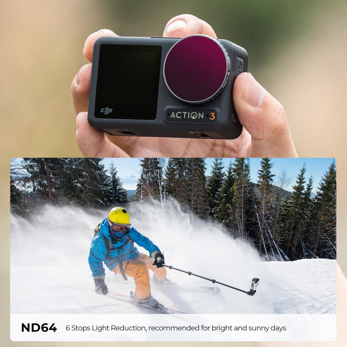 DJI Osmo Action 3 ND64 Filter with Single-sided Anti-reflection Green Film