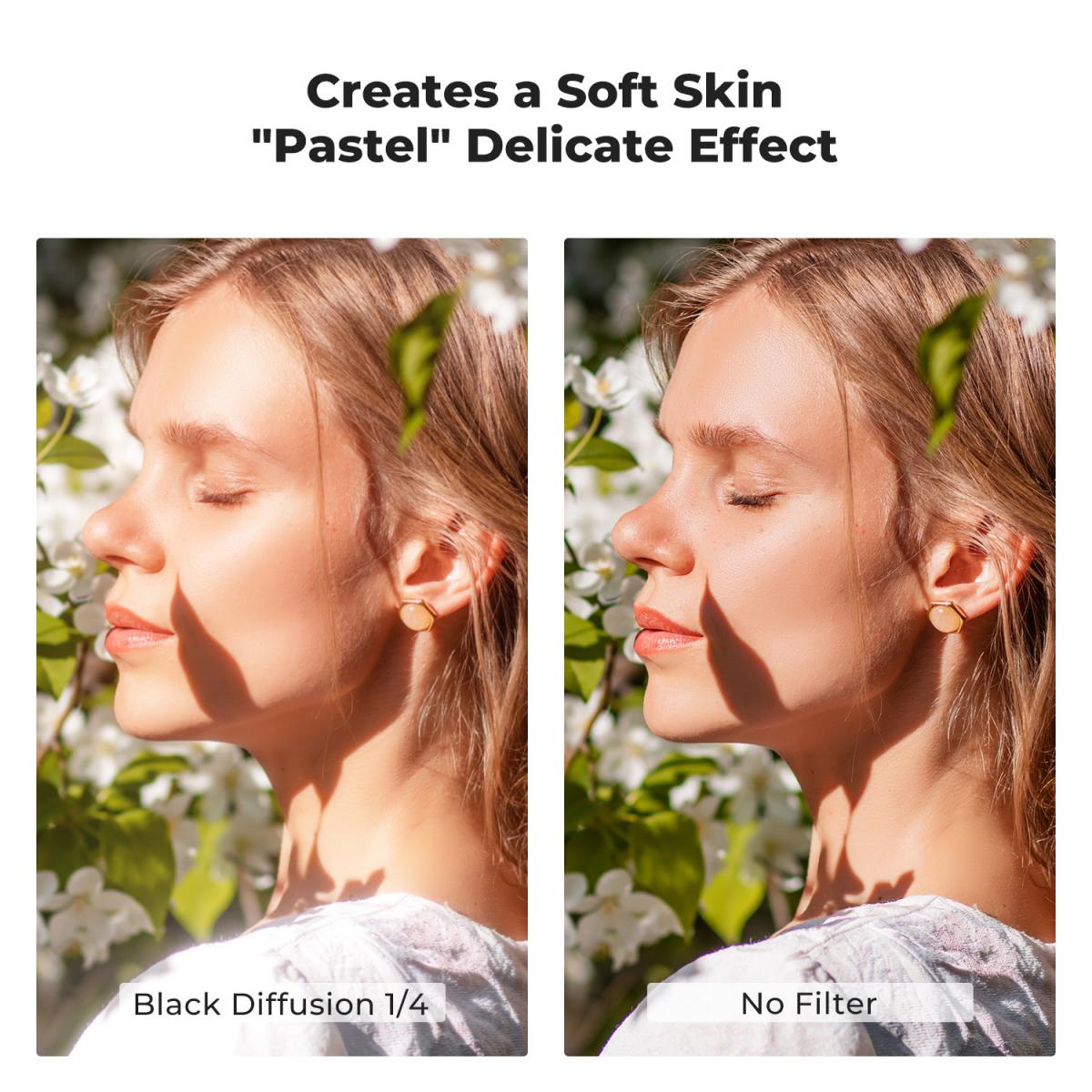 37 mm sort tågefilter 1/4 + 3 stk renseklud med 18 flerlagsbelægninger Nano K-serien