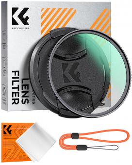 Filtre Black Mist 1/4 37 mm + bouchon d'objectif, filtre effet cinéma avec 18 couches multicouches pour vidéo, vlog et portrait, série Nano-Klear