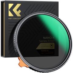 Filtro ND variável de 62 mm True Color ND2-ND32 com 28 camadas de filme verde antirreflexo à prova d'água, série Nano-X antiriscos