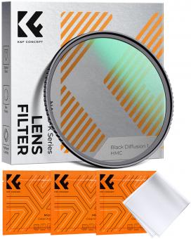 Black Mist 1 67mm Filtre Black Pro Mist avec 18 Couches de Nano-revêtement et 3 Chiffons de Nettoyage - Nano-Klear