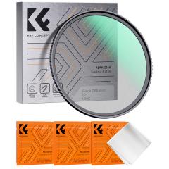 77 mm sort diffusionsfilter 1/2 filtertåge filmisk effektfilter med 18 flerlagsbelægninger Nano-K-serien