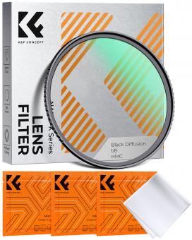 Black Mist 1/8 49mm Filtre Black Pro Mist avec 18 Couches de Nano-revêtement et 3 Chiffons de Nettoyage - Nano-Klear