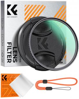 Filtre Black Mist 1/8 77 mm + bouchon d'objectif, filtre effet cinéma avec 18 couches multicouches pour vidéo, vlog et portrait, série Nano-Klear