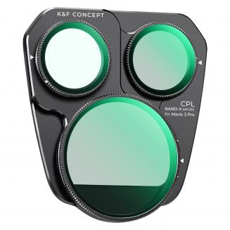 Drone Filter DJI Mavic 3 Pro Filter Kit 3pcs (CPL+ND8+ND16) Multi Coated HD Optical Glass with Anti-reflective Green Coating