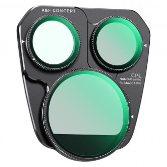 Drone Filter DJI Mavic 3 Pro ND&PL Filter 2 in 1 Kit 4pcs (ND8&PL+ND16&PL+ND32&PL+ND64&PL) Multi Coated HD Optical Glass with Anti-reflective Green Coating