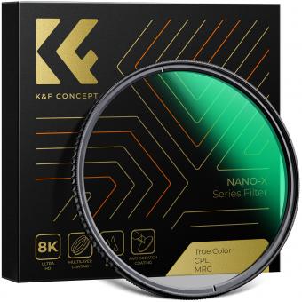 Filtre CPL True Color 49mm Filtre Polarisant Circulaire avec 28 Couches de Nano-revêtement - Série Nano-X