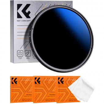 52mm ND2-ND2000 Filter (1-11 Stops) with 3 Vacuum Cleaning Cloths Nano-K Series