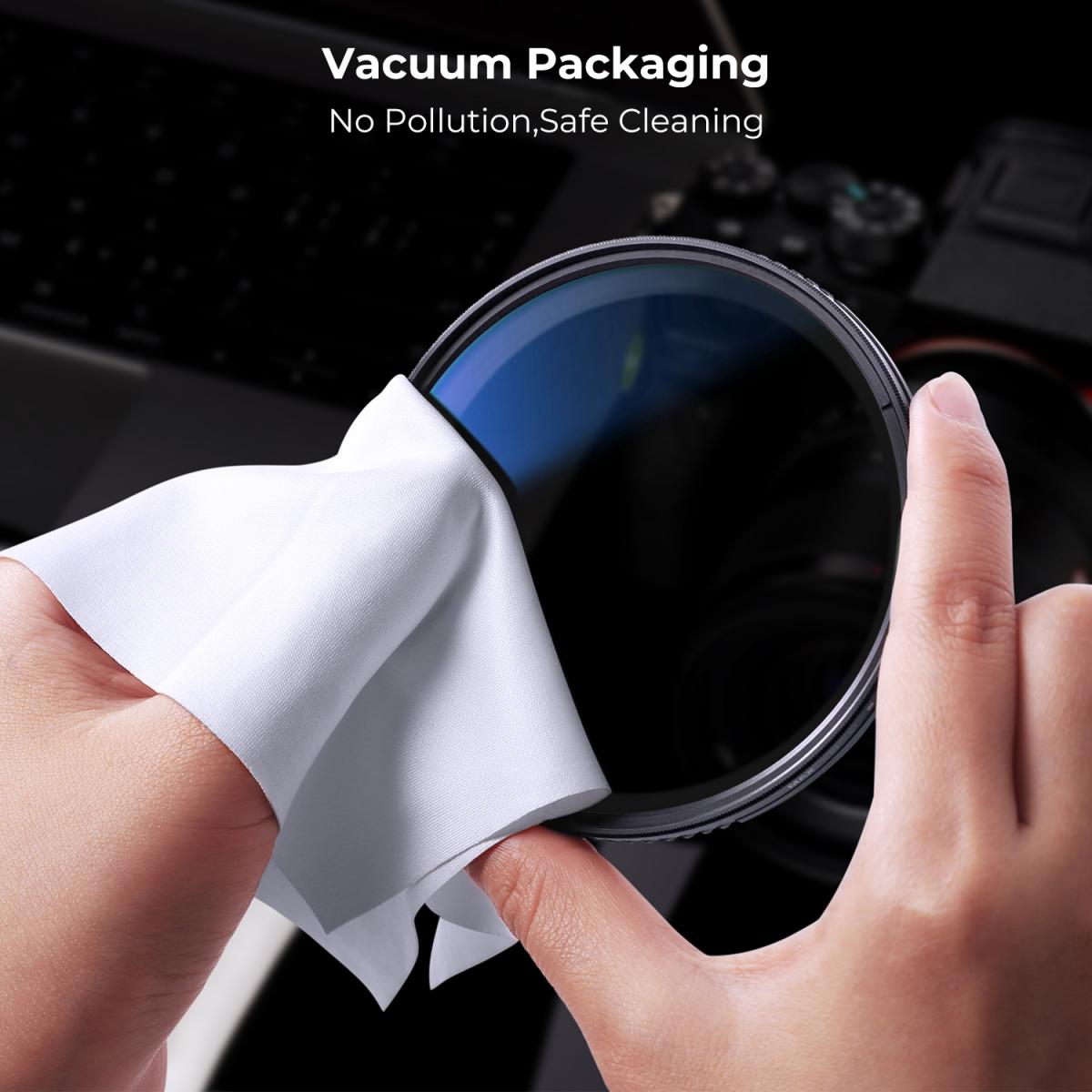 52 mm Variabelt ND-filter ND2-ND2000 (1-11 steg) | 3 Mikrofiberputsdukar (Nano-Klear)  Nanobeläggning för Proffsfilmning & Lågbelysta Scener