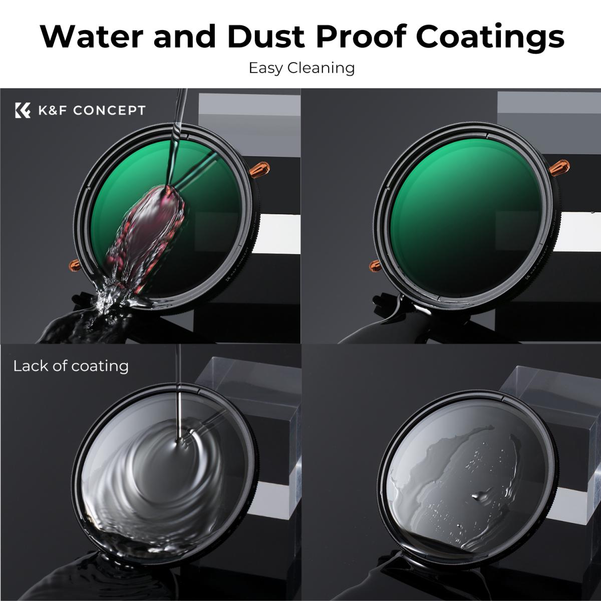 55 mm ND & CPL 2 i 1 objektivfilter, ND2-ND32 (1-5 stop) variabel neutral tæthed og polarisator til kameralinse Nano Dazzle-serien