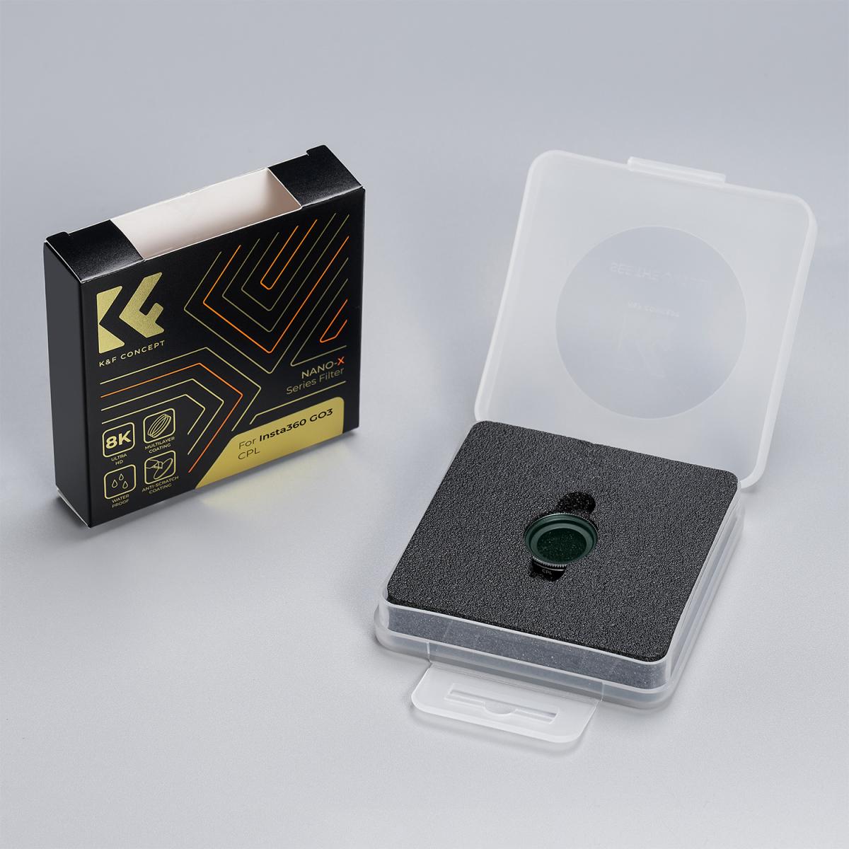 Insta360 GO3 pyöreä polarisaattori CPL-suodatin, optinen lasi ja 28 monipinnoitettua suodatintoimintakameran lisävarustetta