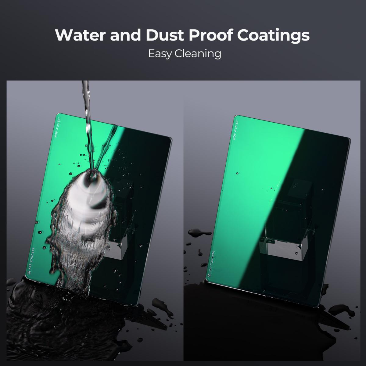 K&F Concept Filtro Densità Neutra ND8 Quadrato da 4"x5,65",Filtro Densità Neutra per Cinema Vetro Ottico HD con 28 Strati Rivestimento Compatibile con Tilta SmallRig Matte Box Neewer