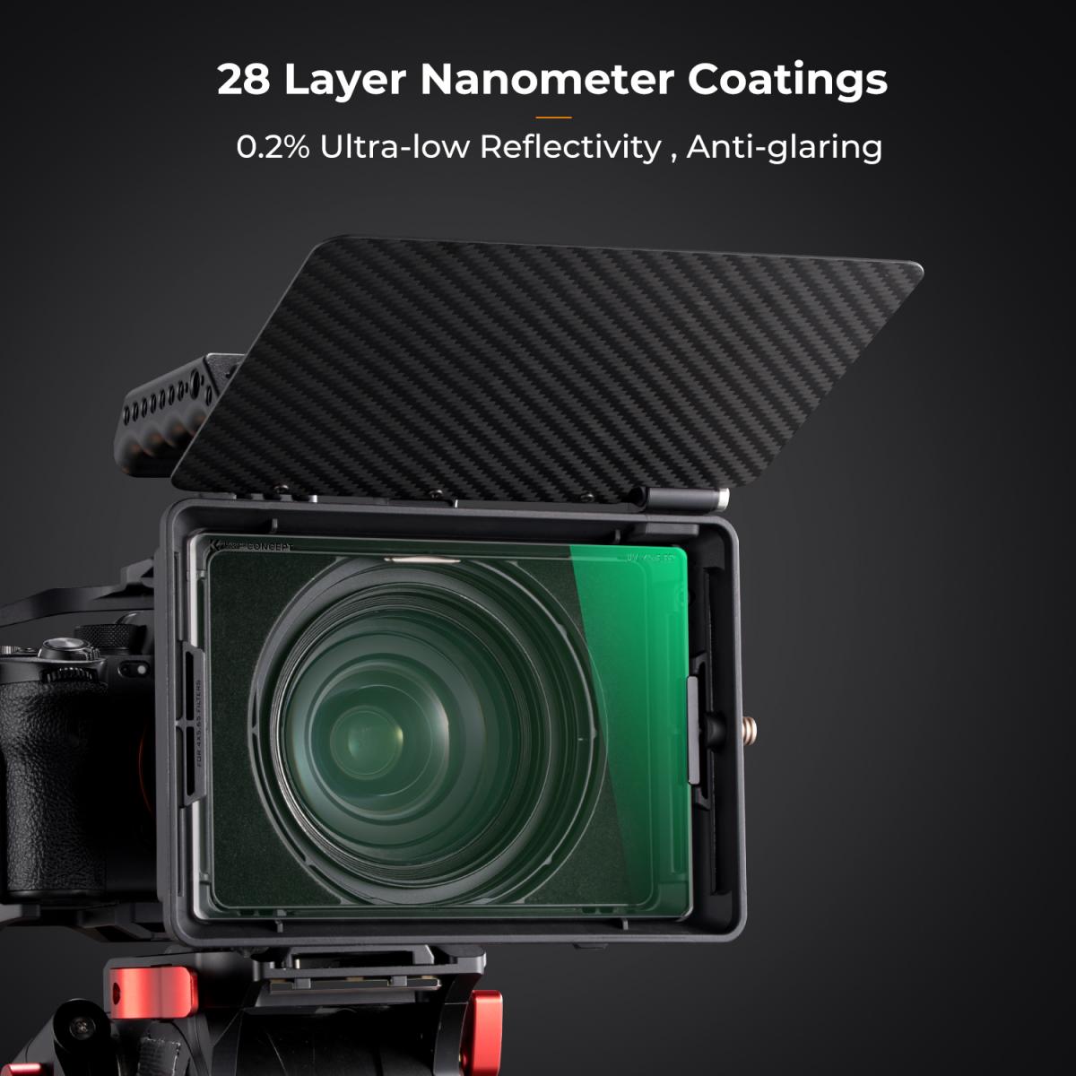 K&F Concept Filtro UV Quadrato da 4"x5,65", Filtro Protettivo per Cinema Vetro Ottico HD con 28 Strati Rivestimento Multiplo Compatibile con Tilta SmallRig Matte Box Neewer