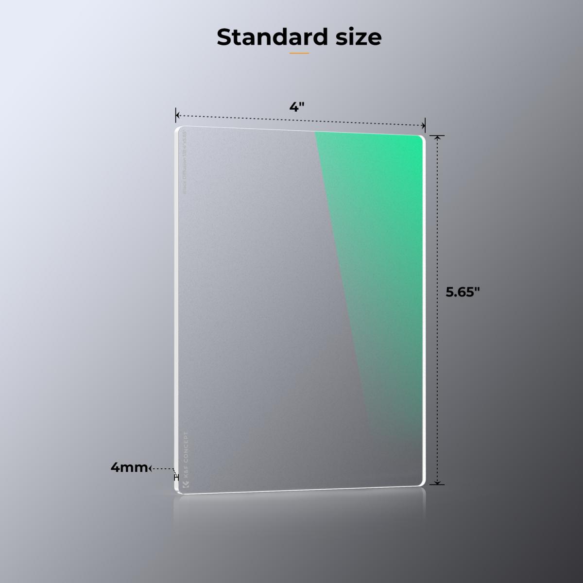 K&F Concept 4x5,65'' Black Mist 1/8 Filtertjocklek 4mm Rektangulärt Filter Lämpligt För Utomhusfotografering, Kompatibelt Med 4 X 5,65" Matt Boxsystem Nano-Xcel-Serien Hd Optiskt Glas, Flerskiktsbeläggning