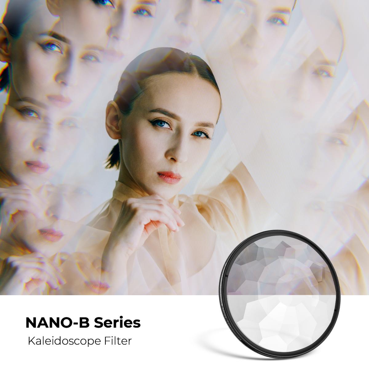 82mm Kaleidoscope Filter Special Effects Filter with 3pcs Vacuum Cleaning Cloths Nano B Series