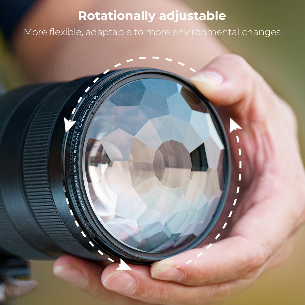 82mm Kaleidoscope Filter Special Effects Filter with 3pcs Vacuum Cleaning Cloths Nano B Series