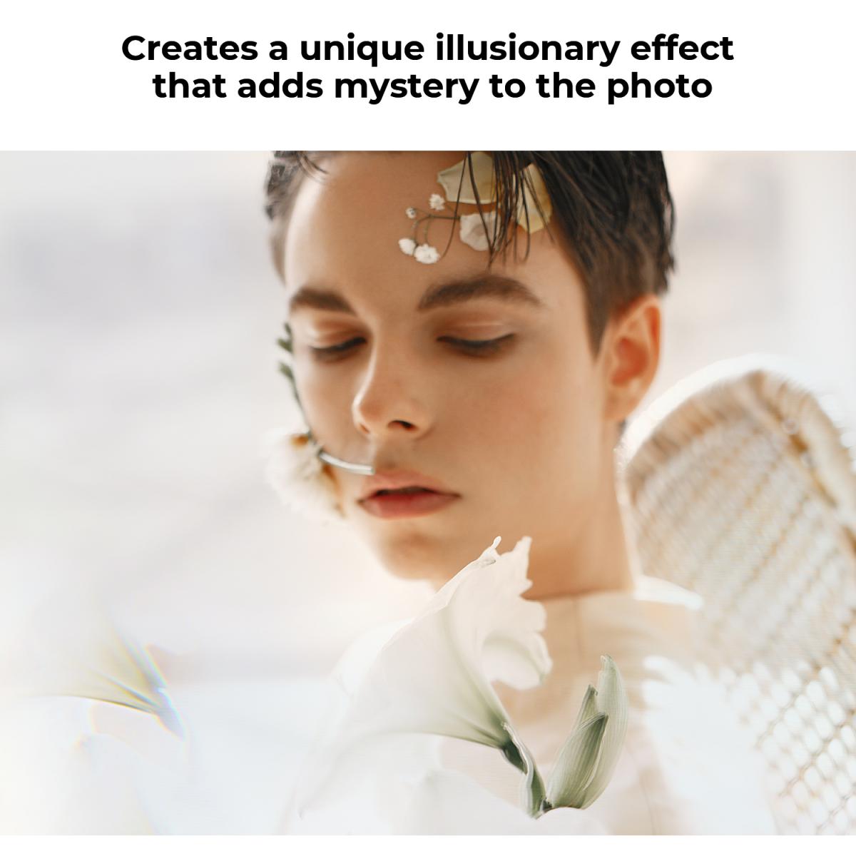 79mm Handheld Kaleidoscope Filter, Semicircular Special Effects Filter with 3pcs Vacuum Cleaning Cloths Nano-B Series