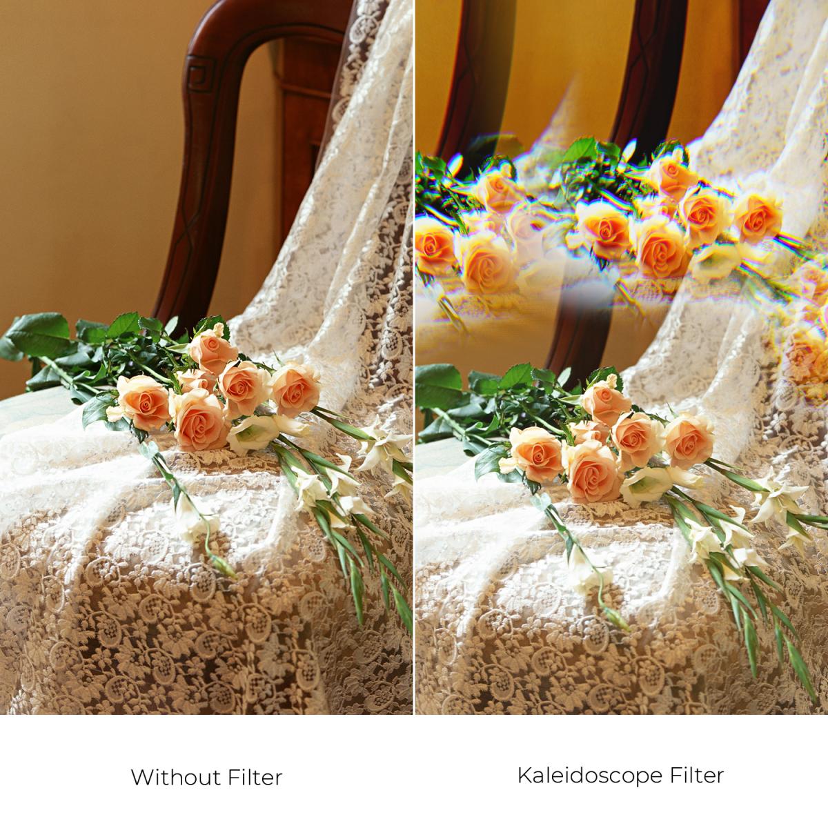 79mm Handheld Kaleidoscope Filter, Semicircular Special Effects Filter with 3pcs Vacuum Cleaning Cloths Nano-B Series