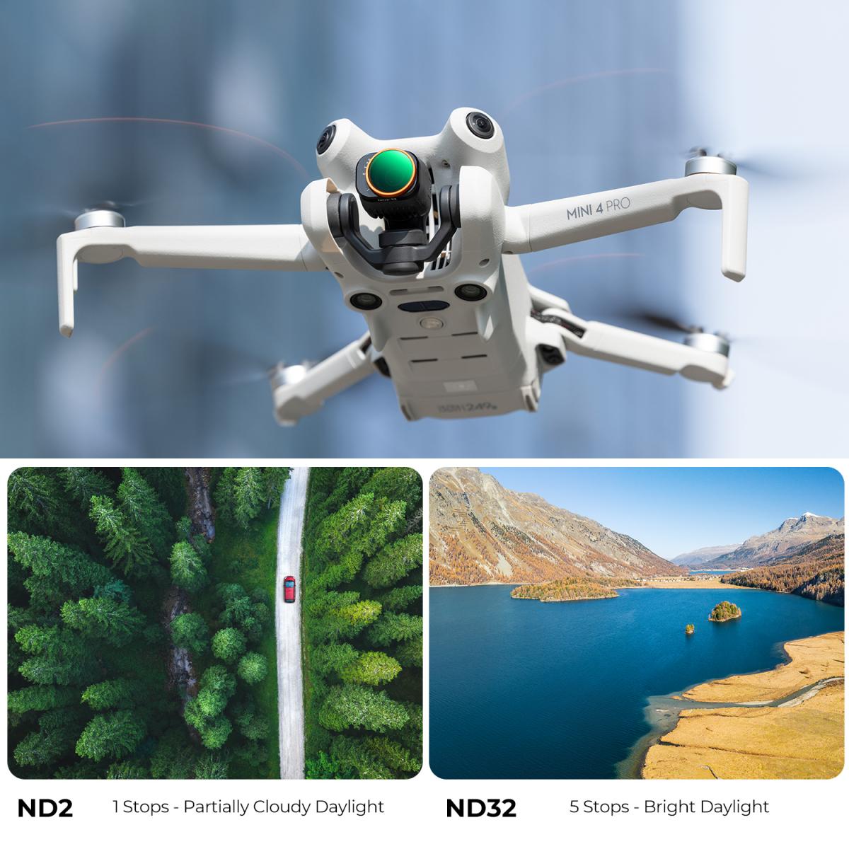 Değişken ND Filtresi ND2-32 (1-5 Duraklama) Sınırlı VND Filtresi DJI Mini 4 Pro ile Uyumlu