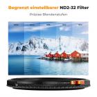 True Color 2 in 1 Variable ND Filter sind begrenzt variable ND2-32, Präzisionsblende.