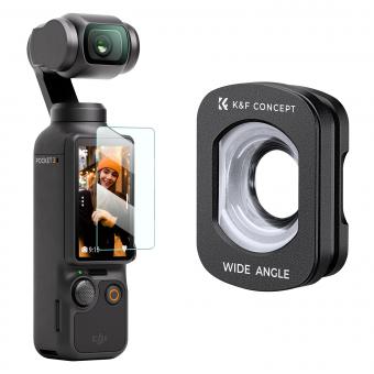 K&F Concept Filtre grand angle magnétique pour DJI Osmo Pocket 3 Accessoires Protection Objectif de caméra d'action