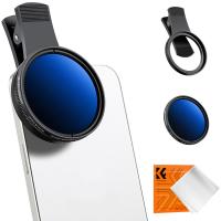 K&F Concept ND Filter (1-9 stopps) für Handy, Clip-On Filter Handy 52mm Varibaler ND2-ND400, Universell Handykamera Objektiv Filter nur für iPhone/Galaxy S22 S23 Ultra