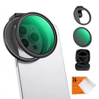 K&F Concept 67mm Magnetische Variable ND2-32 Filter (1-5 Stopps) für Handy, Magnetische Handykamera Objektivfilterset für Variable ND2-32 kompatibel mit iPhone/Galaxy S22 S23 Ultra und 67mm Kameraobjektive