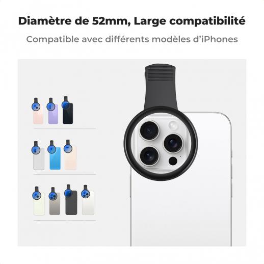 Apexel Kit De Filtres Photo 52mm | Filtres Dégradés, CPL, ND32 + Clip Universel | Pour Nikon, Canon, Smartphones
