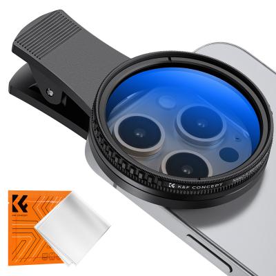 K&F Concept 52mm Clip-on Filtro Polarizzatore Circolare per Cellulari Telecamera, Telefono Filtro CPL Compatibilie con iPhone 15 Pro Max 14 13 12 11