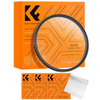 K&F Concept 77mm Buntes Sternenlicht Filter hochtransparenter Glasprismenfilter Gebürstet Anamorphe Filter Nano-B Serie Spezial Effekt Objektiv Filter Colorful Starlight Filter