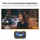 Objectif anamorphique K&F Concept 1,2X compatible avec DJI Osmo Pocket 3, objectif cinéma grand écran à effet de traînée bleue, fixation magnétique/multicouche/verre optique