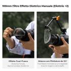 K&F Concept 100mm Filtro Effetto Diottrico Manuale (Diottrie +2), Handheld Diopter Filtro Effetti Speciali a Prism in Vetro Ottico con 3pcs Panno di Pulizia,Serie Nano-Bacis