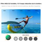 Filtre ND2-32 variable compatible avec DJI Osmo Action 5 Pro/Osmo Action 4/Osmo Action 3, installation par encliquetage, pas besoin de retirer le filtre d'origine