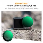 Filtro ND2-32 variável compatível com DJI Osmo Action 5 Pro/Osmo Action 4/Osmo Action 3, instalação por encaixe, sem necessidade de remover o filtro original