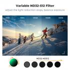 Değişken ND32-512 Filtresi DJI Osmo Action 5 Pro//Osmo Action 4/Osmo Action 3 ile uyumludur, Tak-çıkar kurulum, orijinal filtreyi çıkarmanıza gerek yok
