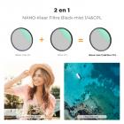 Filtre polarisant circulaire à diffusion noire 2 en 1 77 mm 1/4 et CPL avec 18 revêtements multicouches Série Nano-Klear