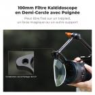 Filtre kaléidoscope portable 100 mm, filtre à effets spéciaux semi-circulaire avec 3 chiffons de nettoyage sous vide série Nano-B