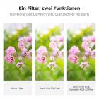Ein Filter mit sowohl variablem ND2-32- als auch Black Mist 1/4- Effektfilter.