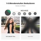 2 in 1 Filter mit 1–5 Blendenstufen geben kein „X“ Kreuz in Bildern.
