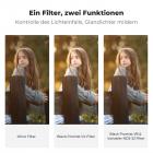 Ein Filter mit sowohl variablem ND2-32- als auch Black Mist 1/8- Effektfilter.