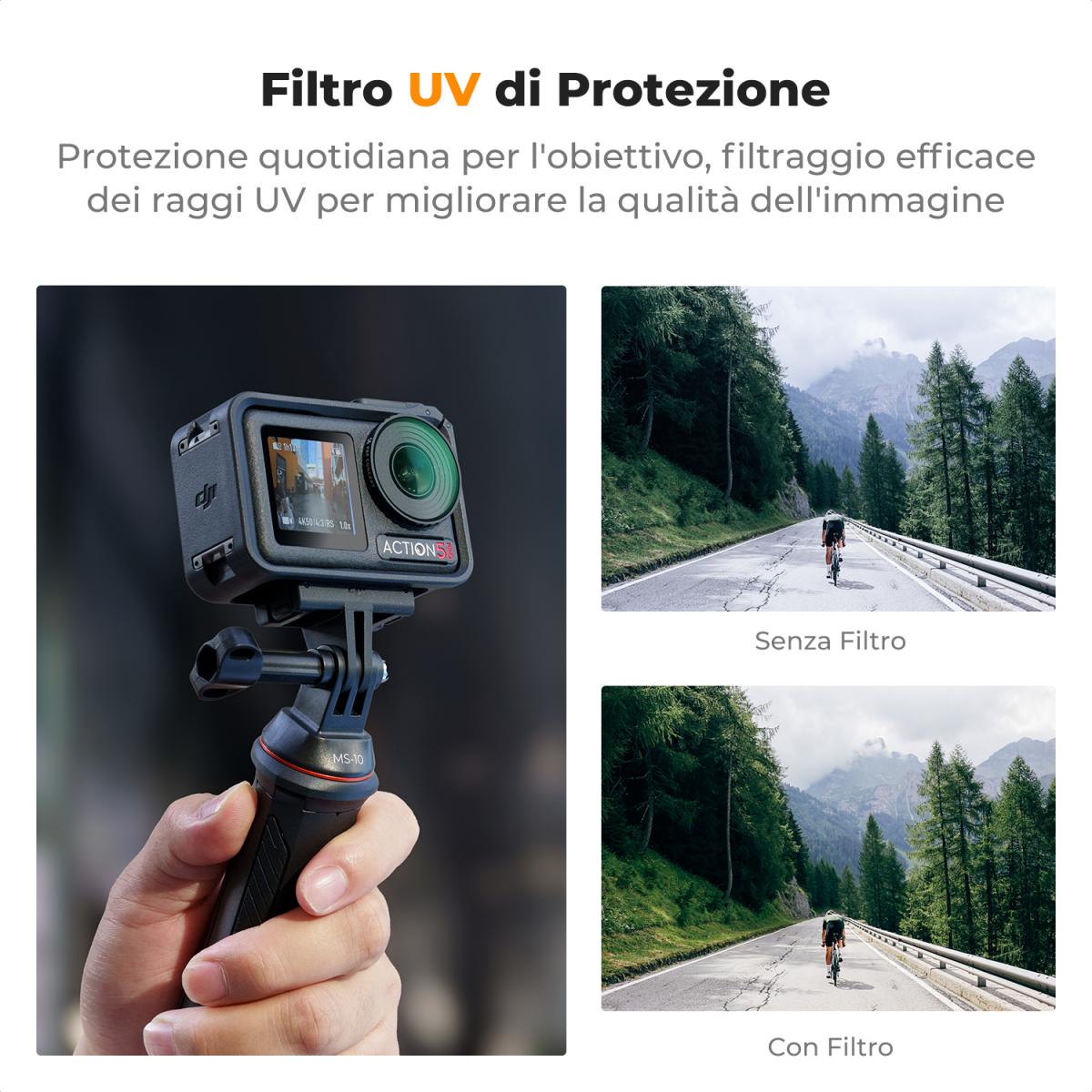 K&F Concept Filtro UV per DJI NEO DJI OSMO Action 5 PRO/Action 4, Filtro UV di Protezione Compatibile con DJI OSMO Action 5 PRO, Action 4 con 28 Strati Nano-Rivestimento