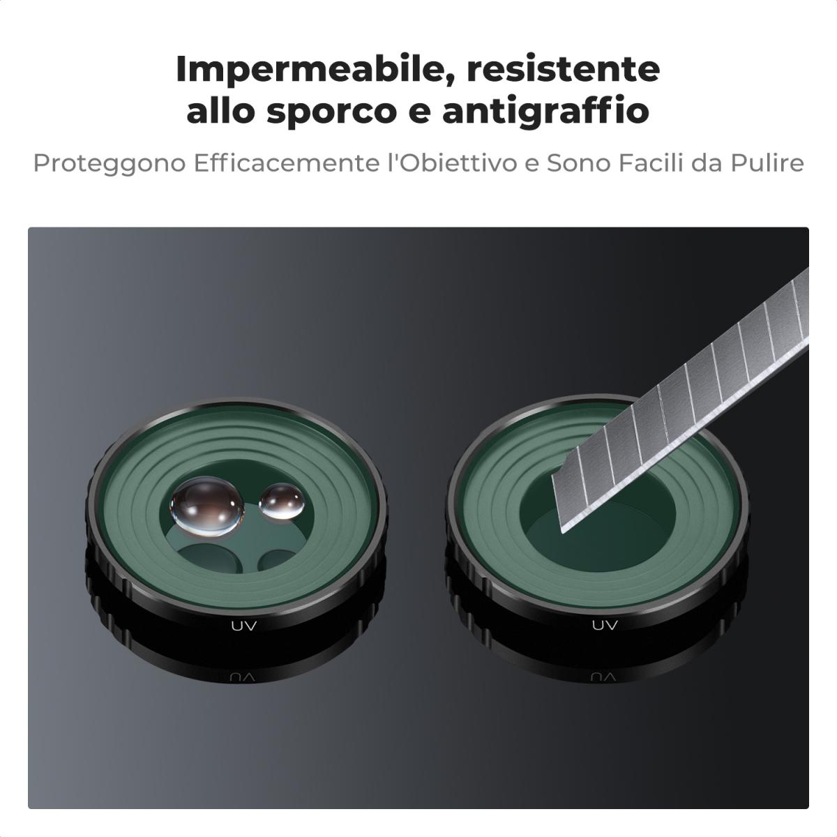 K&F Concept Filtro UV per DJI NEO DJI OSMO Action 5 PRO/Action 4, Filtro UV di Protezione Compatibile con DJI OSMO Action 5 PRO, Action 4 con 28 Strati Nano-Rivestimento