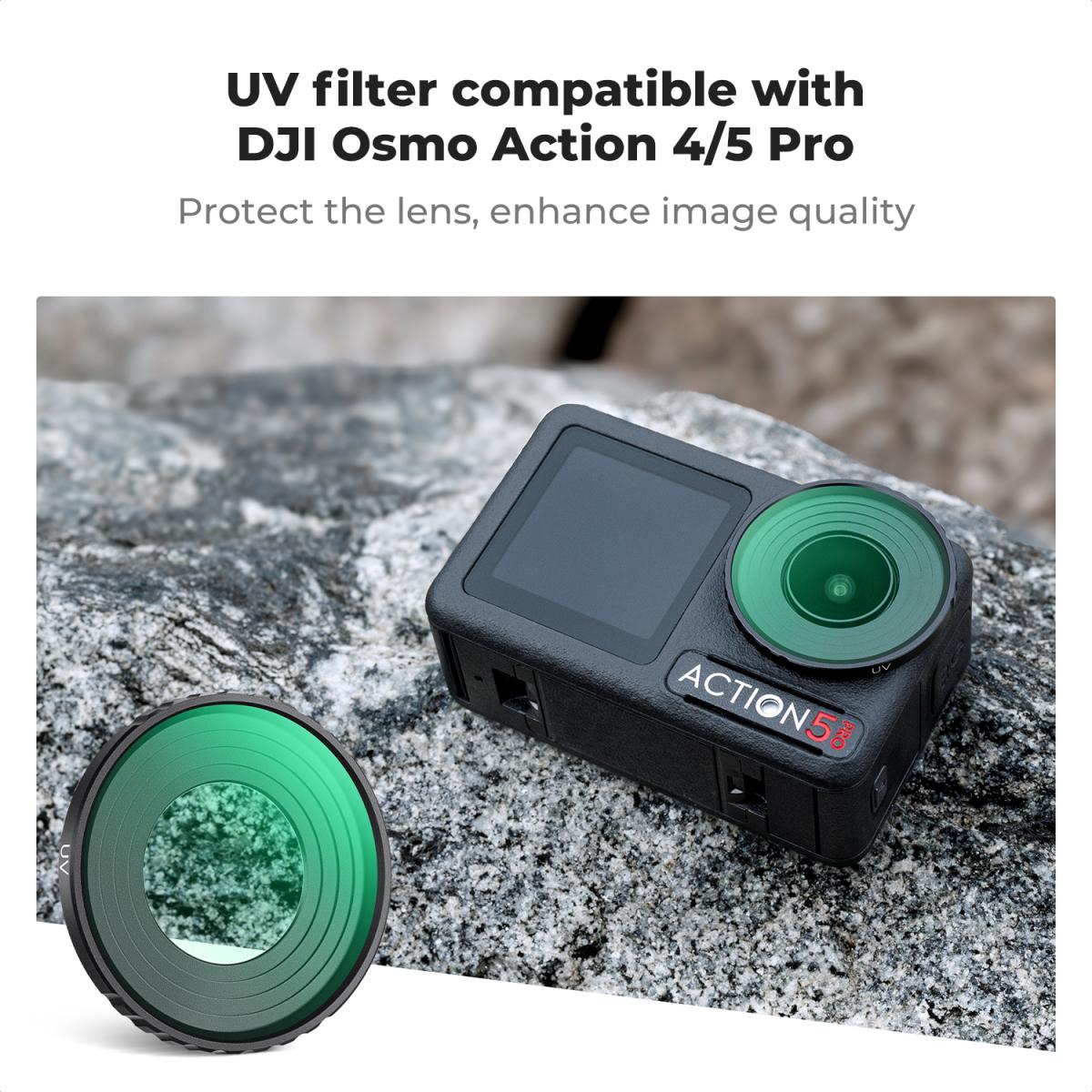 UV-beskyttelseslinsefilter med 28-lags belegg Kompatibel med DJI Osmo Action 4, Osmo Action 5 Pro