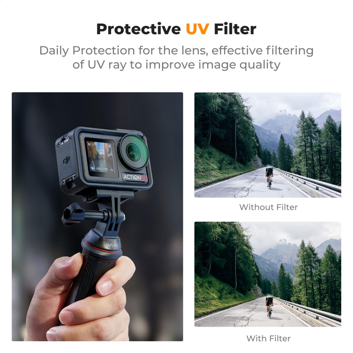 UV-beskyttelseslinsefilter med 28-lags belegg Kompatibel med DJI Osmo Action 4, Osmo Action 5 Pro